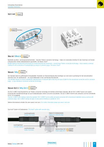 SLK 3 LINECT - Tridonic connection technology