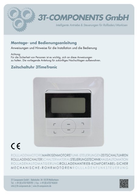 Montage- und Bedienungsanleitung Zeitschaltuhr  - 3T-Motors.de