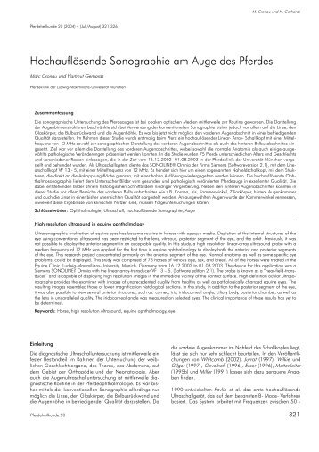 HochauflÃ¶sende Sonographie am Auge des Pferdes - Dr. Peter F ...