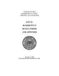 local bankruptcy rules, forms and appendix - US Bankruptcy Court