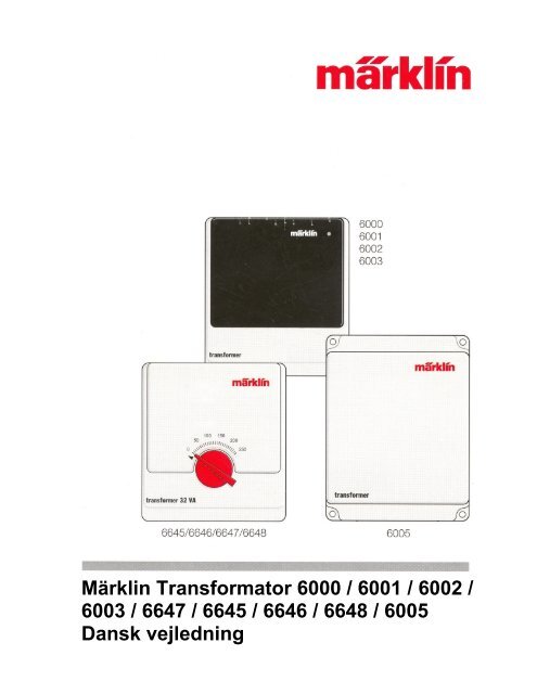 Märklin Transformator 6000 / 6001 / 6002 / 6003 / 6647 / 6645 ...