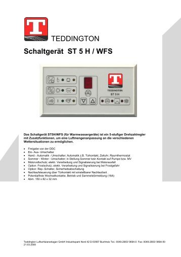 Schaltgerät ST 5 H / WFS TEDDINGTON - Imp Promont