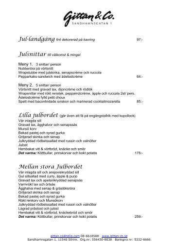 Julbord-Julsnittar-LandgÃ¥ng - Gastrogate