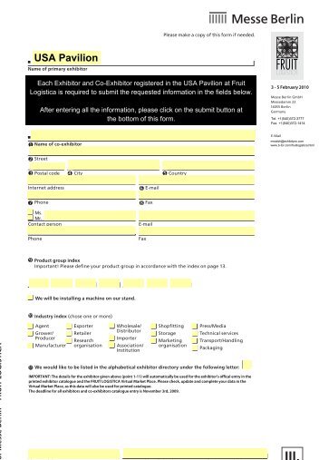 Official Show Catalogue Listing Form