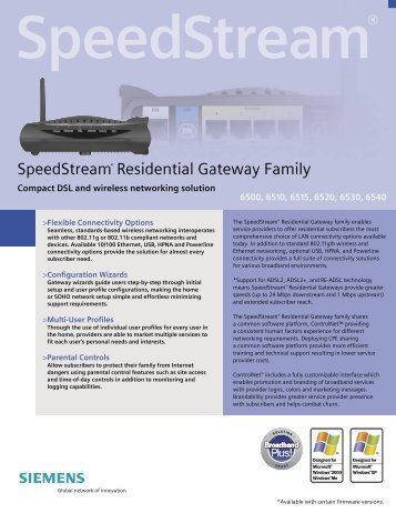 SpeedStream® Residential Gateway Family