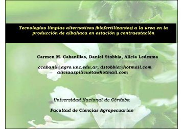 TecnologÃ­as limpias alternativas (biofertilizantes) a la urea en la ...