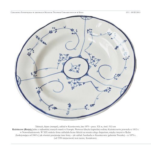 Ceramika Europejska - Muzeum Technik Ceramicznych