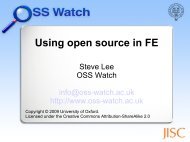 Using open source in FE - OSS Watch