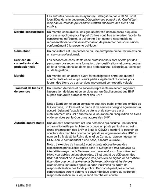 La Politique de passation de marchÃ©s des Biens non publics