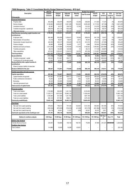 Portfolio report - Mangaung.co.za