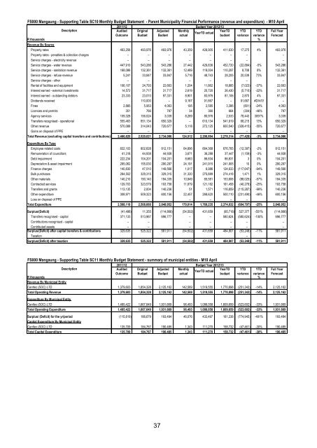 Portfolio report - Mangaung.co.za