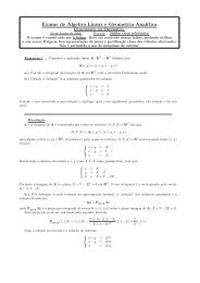 Exame de´Algebra Linear e Geometria Anal´ıtica