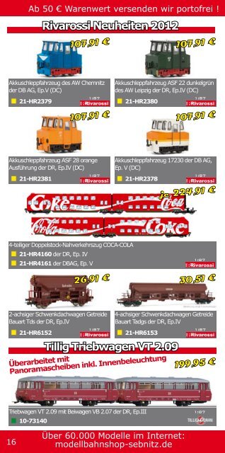 H0 Angebote Juni 2012 - Modellbahnshop Sebnitz