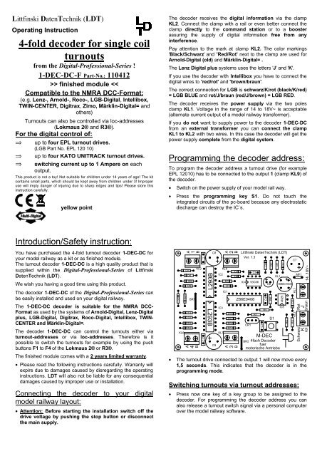 4-fold decoder for single coil turnouts - JapanModelRailways