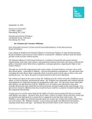 Letter from Monika Johnson-Hostler of the National Alliance to End ...