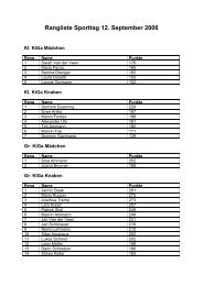 Rangliste Sporttag 12. September 2006 - Schulen Aadorf