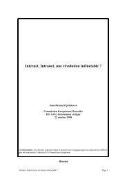 Internet, Intranet, une révolution inéluctable - Interprétation de ...