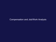 Compensation and Job/Work Analysis