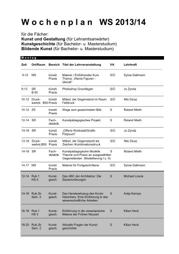 Wochenplan