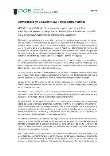 DECRETO 245/2009, de 27 de noviembre, por el que se regula la ...