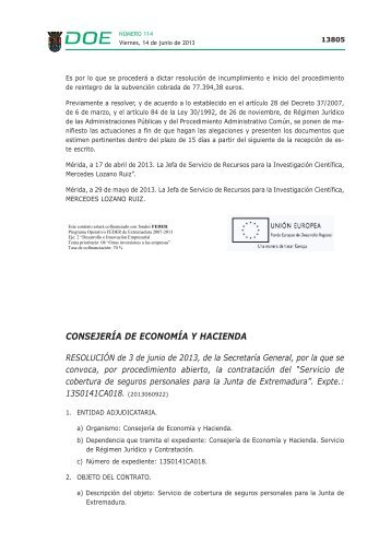 CONSEJERÃA DE ECONOMÃA Y HACIENDA - Diario Oficial de ...