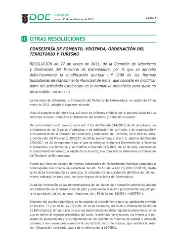 OTRAS RESOLUCIONES - Diario Oficial de Extremadura