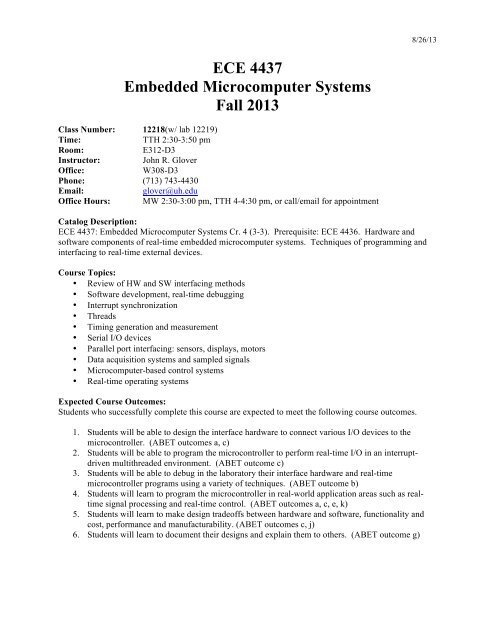 Embedded Microcomputer Systems Real Time Interfacing