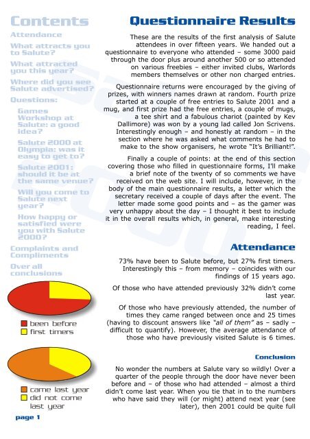 Questionnaire Results Salute
