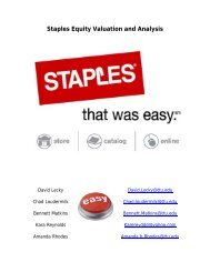 Staples Equity Valuation and Analysis - Mark Moore