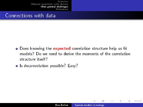 Continuous-space models for (ecological) population dynamics - ICMS