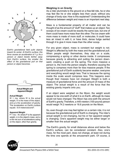 Amusement Park Physics With a NASA Twist - Space Flight Systems ...