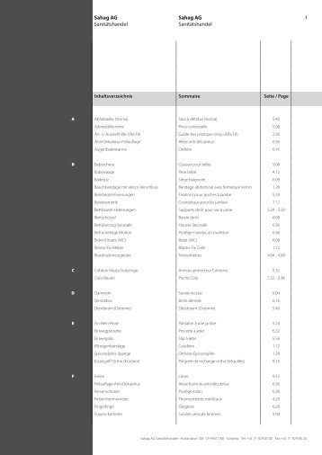 Inhaltsverzeichnis Dt.indd - Sahag AG