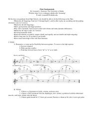 Flute Fundamentals Dr. Leonard L. Garrison, The University of Idaho ...