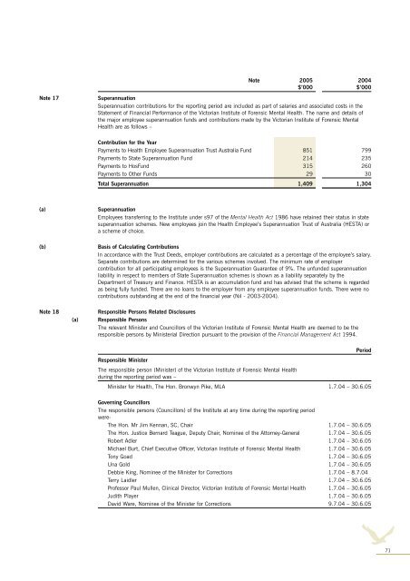 Annual Report 2004-2005 - Forensicare