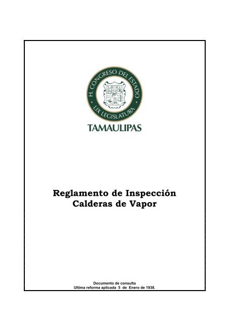 Reglamento de InspecciÃ³n Calderas de Vapor - Congreso del ...