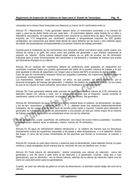 Reglamento de InspecciÃ³n Calderas de Vapor - Congreso del ...