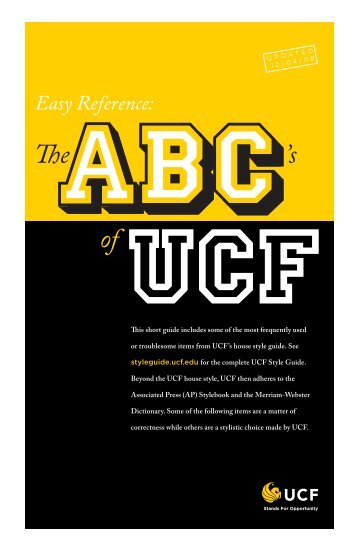 UCF Style Guide - University of Central Florida