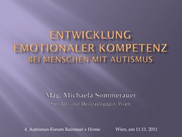 Entwicklung emotionaler Kompetenz bei Menschen mit Autismus