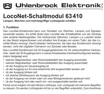 LocoNet-Schaltmodul 63 410 - Uhlenbrock