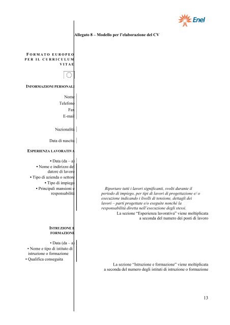 Istruzioni per la Romania - Fornitori - Enel