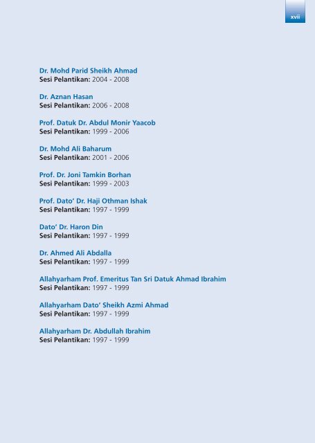 ahli-ahli majlis penasihat syariah bank negara malaysia (1997 - 2010)
