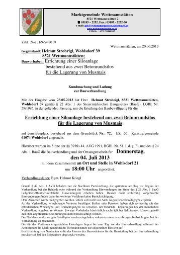 den 04. Juli 2013 - Marktgemeinde WettmannstÃƒÂ¤tten