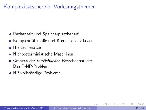 einführung in die theoretische informatik 0. organisatorisches und ...