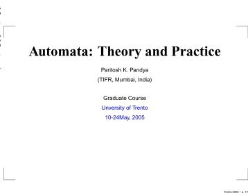 Automata: Theory and Practice - School of Technology and ...