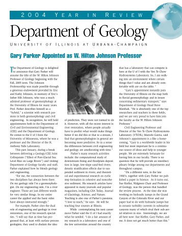 2004 Year in Review - Department of Geology - University of Illinois ...