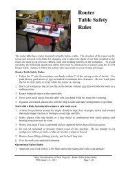Router Table Safety Rules - Valley Woodworkers