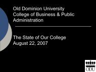 Old Dominion University College of Business & Public ...