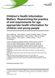 Children's health information matters - NETSCC