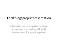 SUF-projektet - Institutionen fÃ¶r svenska sprÃ¥ket