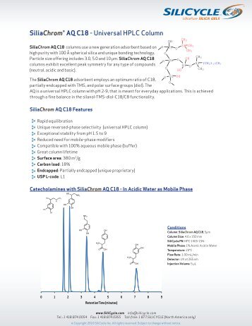 SiliaChromÂ® AQ C18 - Universal HPLC Column - Silicycle